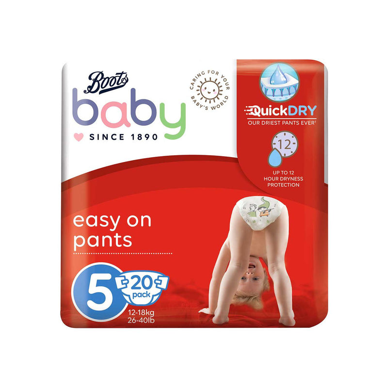 Boots Baby Easy On Pants Junior Size 5 20 Pack - British product