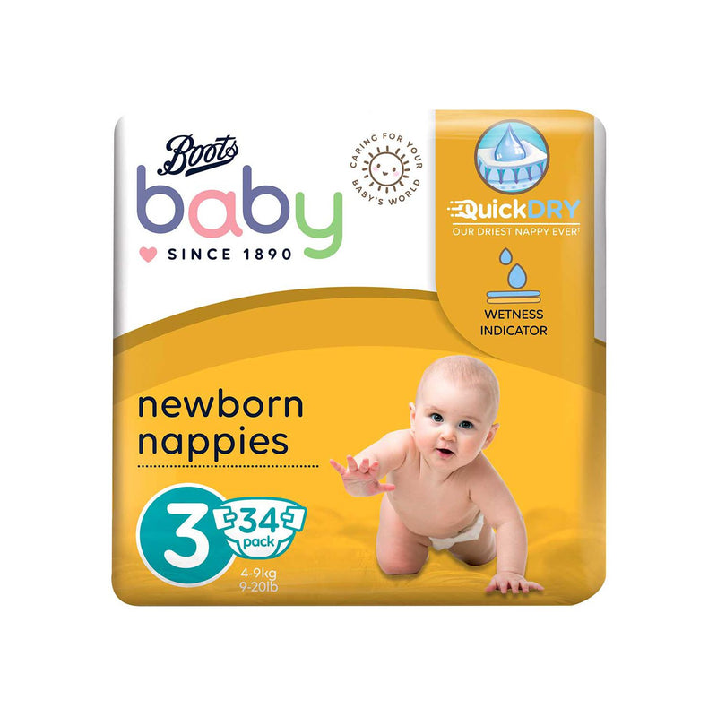 Boots Baby Super Dry nappies size 3 34 pack - British product