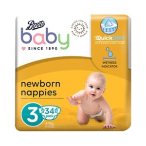 Boots Baby Super Dry nappies size 3 34 pack - British product
