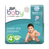 Boots Baby Super Dry Nappies Size 4+ 28 pack - British product