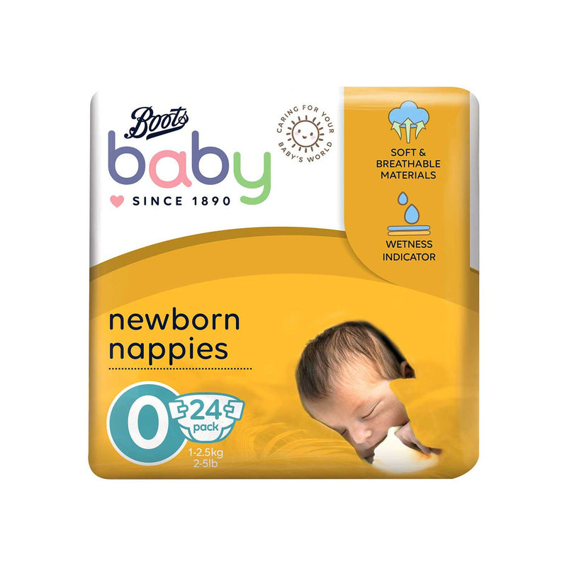 Boots Baby Nappies Premature Size 0 24 Count - British product