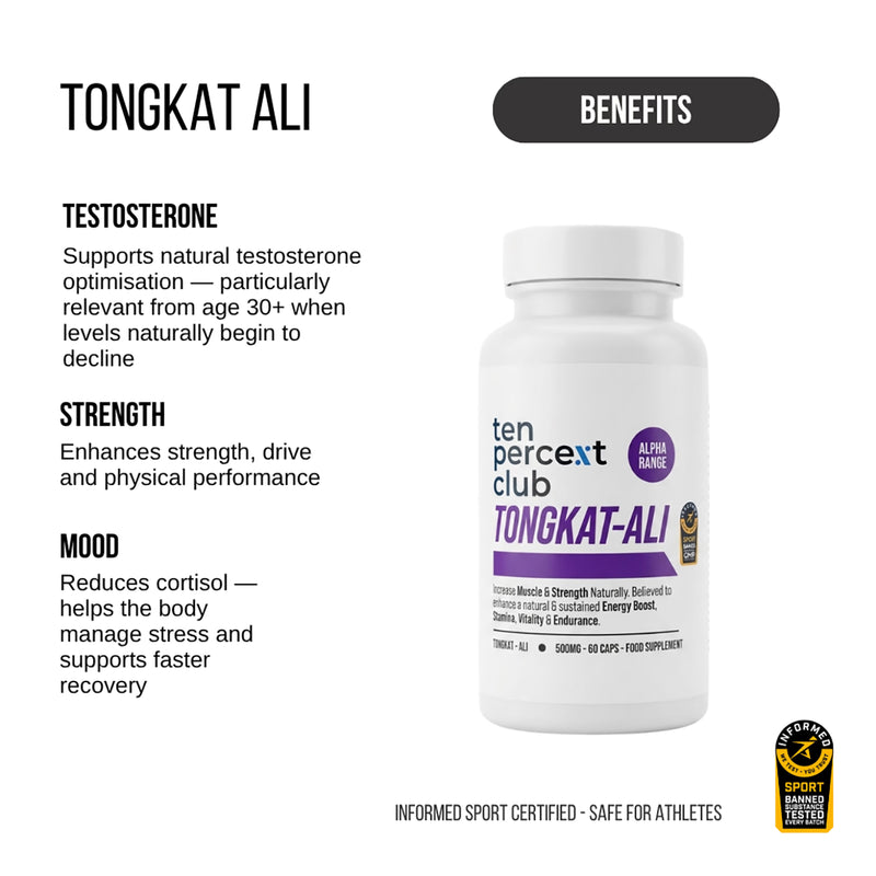 The Ten Percent Club Tongkat Ali 90 capsules, UK version