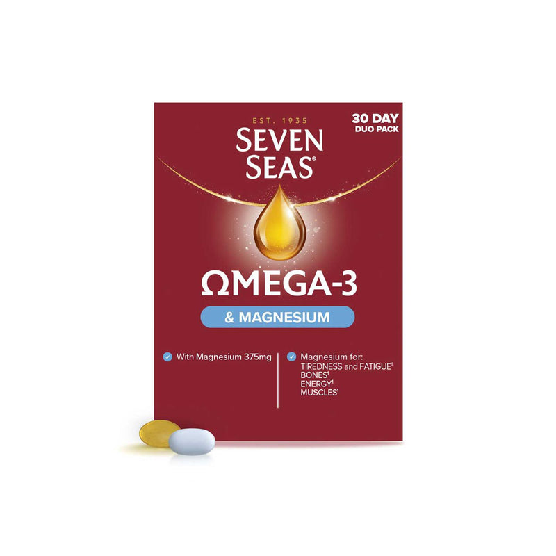 Seven Seas Omega-3 Magnesium Duo Pack 30+30, imported from the UK