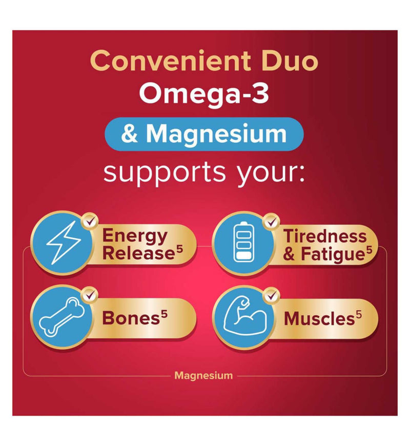 Seven Seas Omega-3 Magnesium Duo Pack 30+30, imported from the UK