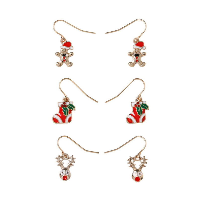 Lot de boucles d'oreilles pendantes de Noël (marque britannique)