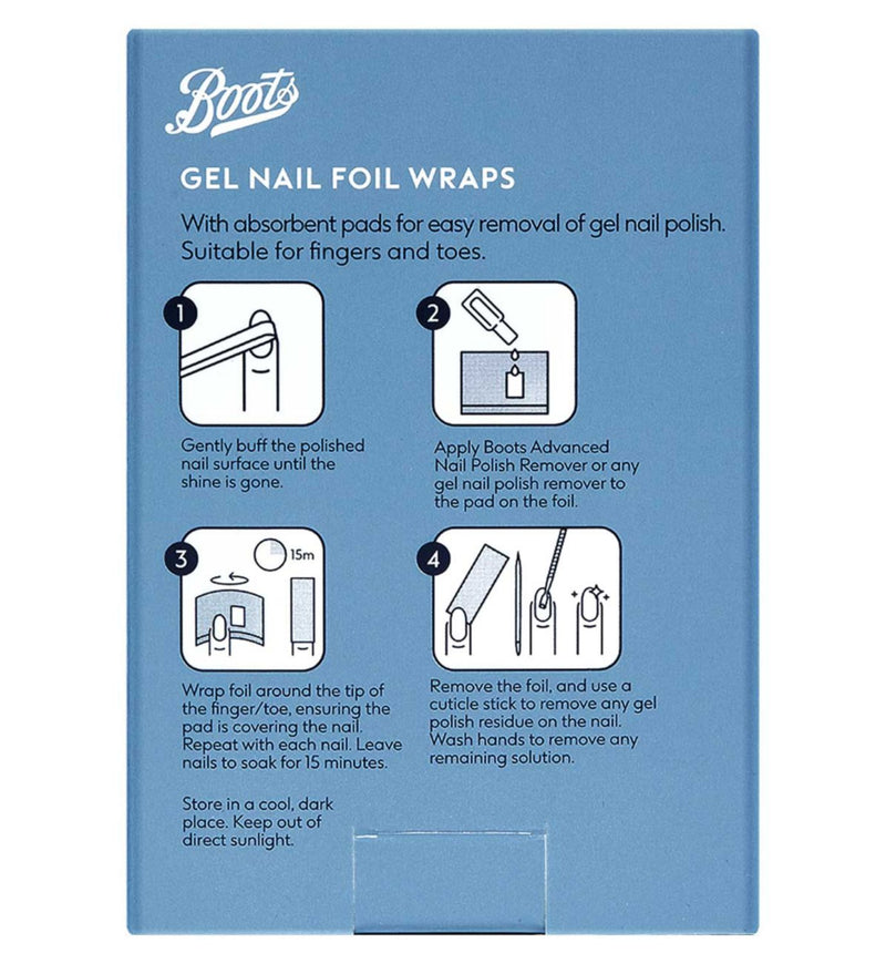 Boots gel nail foil wraps 20 count pack - British product