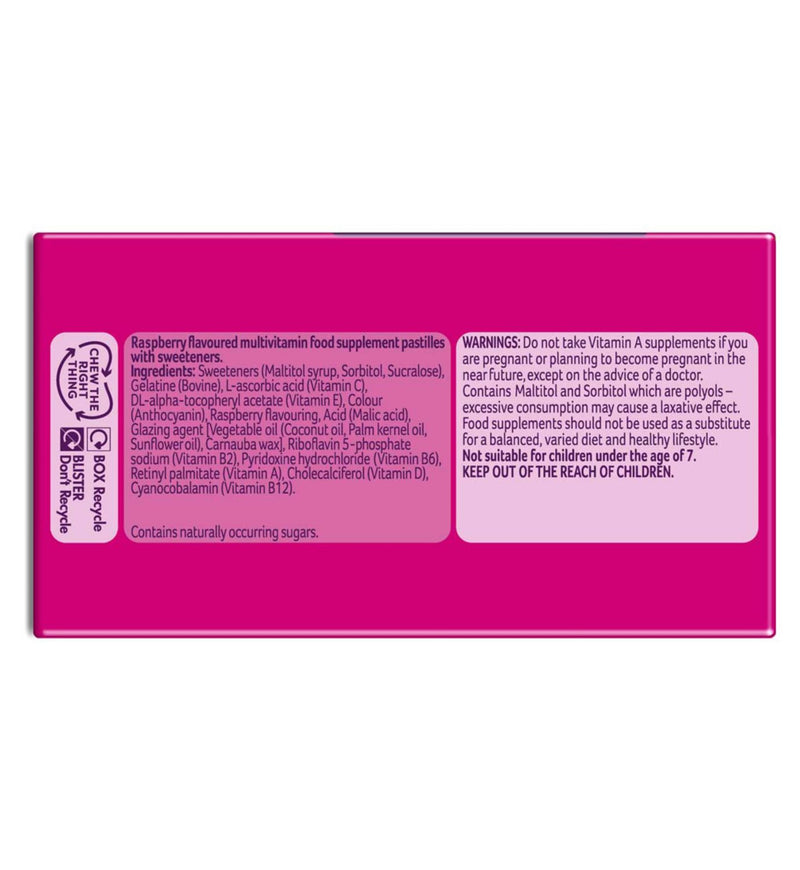 Bassetts Multivitamins Raspberry Flavour Soft Chews 60 Pack - British product