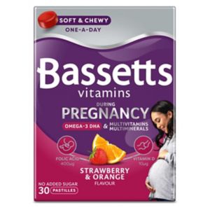 Bassetts Pregnancy Multivitamins Strawberry & Orange 30 Pastilles - British product