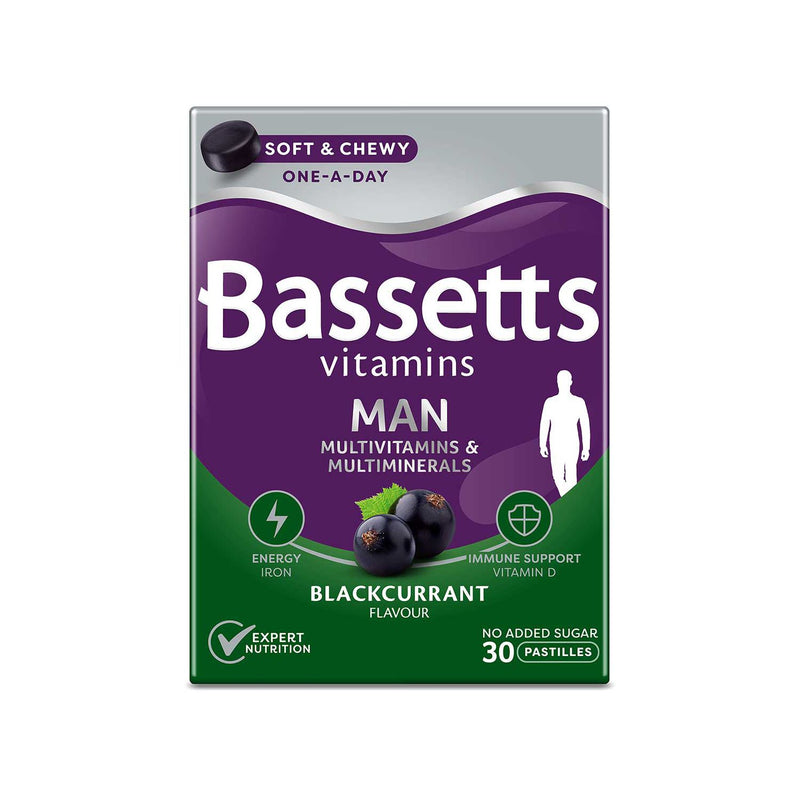 Bassetts Vitamins Man Blackcurrant pastilles 30 - British product