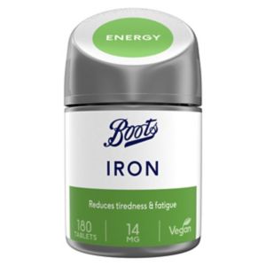 Boots iron tablets 14mg supplement 180 count - British product