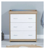 Babymore Luno Veni Chest Changer Oak White 89cm - British product