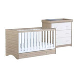 Babymore Veni 2-delt romsett eik hvit barneromsmøbler