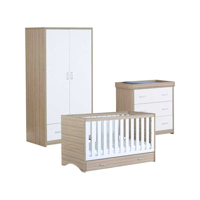 Babymore Veni 3-teiliges Zimmer-Set Eiche Weiß Kinderzimmer-Möbel