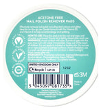 Boots nail polish remover pads acetone free 25s - British product