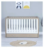 Babymore Cot Bed with Drawer Oak White - British product