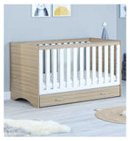 Babymore Veni cot bed oak white nursery furniture - British product