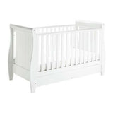 Babymore stella sleigh cot bed dropside with drawer - British product