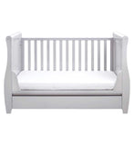 Babymore Stella Sleigh Cot Bed with Drawer Grey - British product