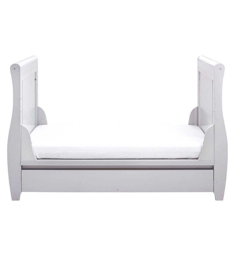 Babymore Stella Sleigh Cot Bed with Drawer Grey - British product