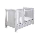 Babymore Stella Sleigh Cot Bed with Drawer Grey - British product