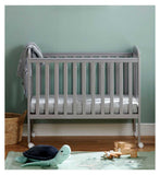 Babymore grey space saver cot with wheels - British product