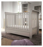 Babymore Eva Sleigh Cot Bed Dropside Drawer White - British product