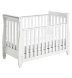 Babymore Eva Sleigh Cot Bed Dropside Drawer White - British product