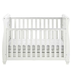 Babymore Eva Sleigh Cot Bed Dropside Drawer White - British product