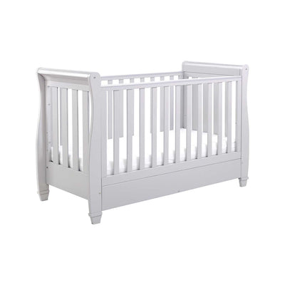 Babymore Eva Sleigh Cot Bed Dropside Grey Baby Furniture
