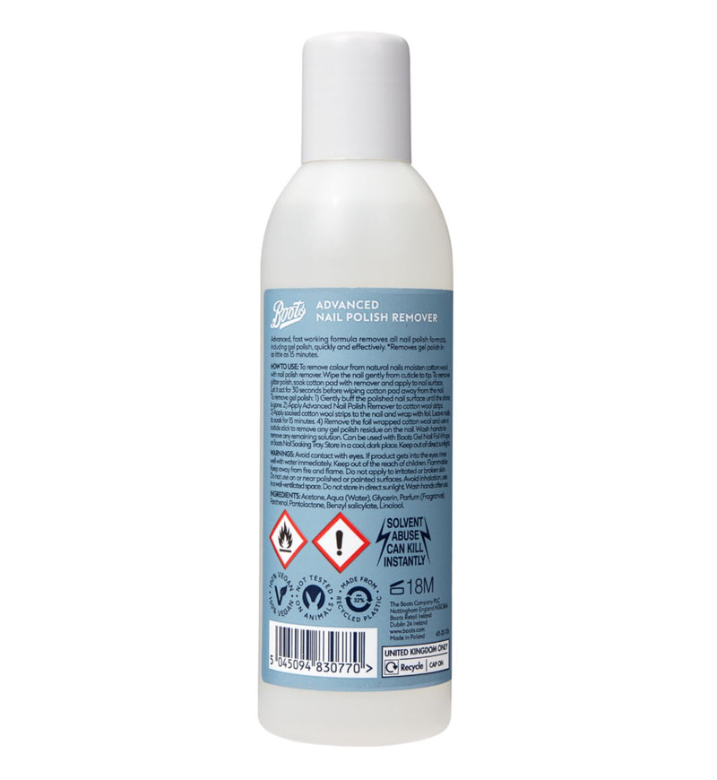 Boots Advanced Nail Polish Remover 200ml - British product