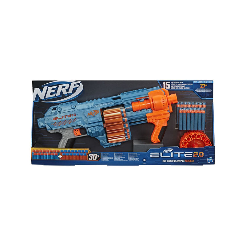 Nerf Elite 2.0 Shockwave RD-15 blaster, imported from the UK