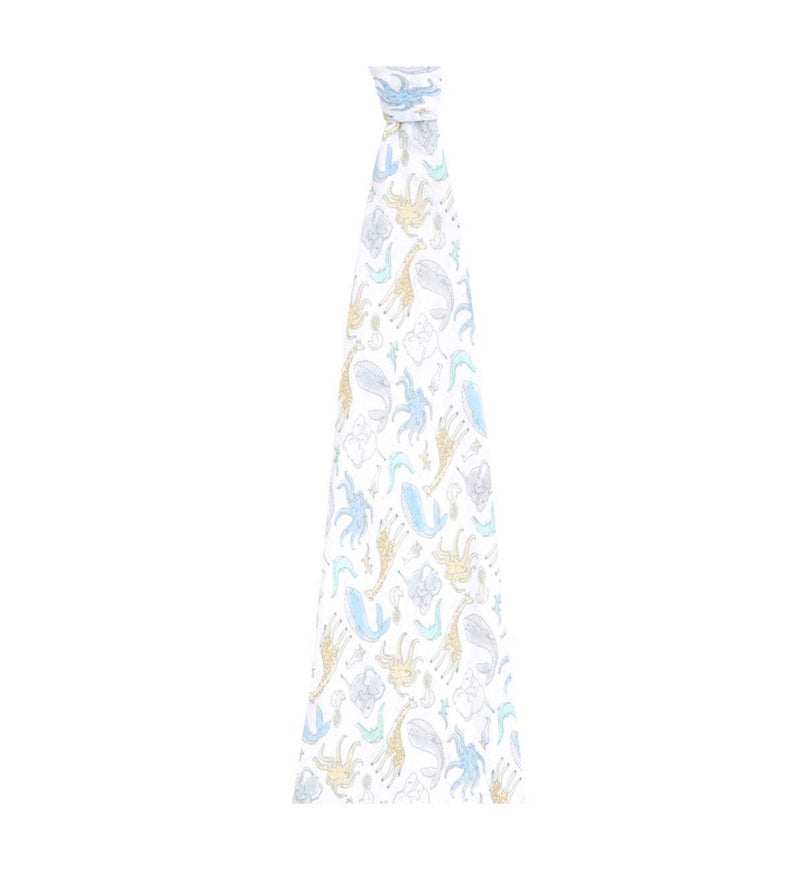 Aden and Anais cotton muslin swaddle blanket Natural History, imported from the UK