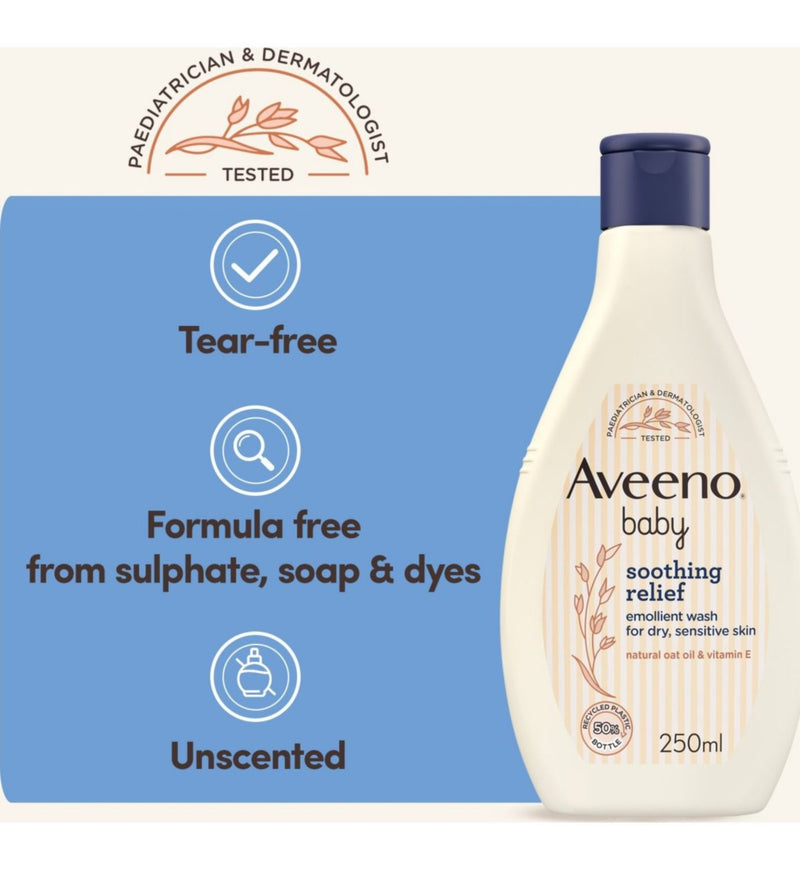 Aveeno Baby Soothing Relief Emollient Wash 250ml - British product