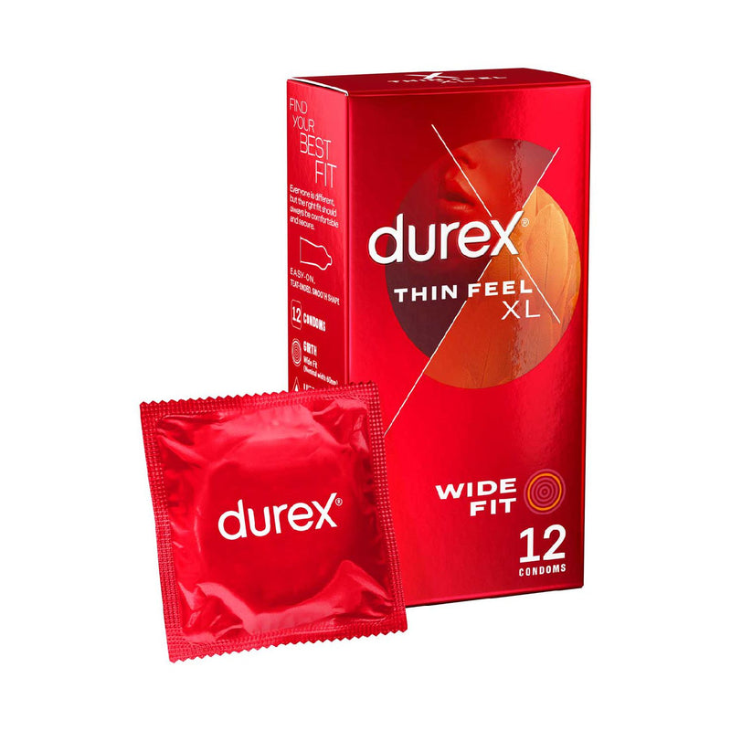 Durex Thin Feel XL condoms wide fit 12 pack - British product