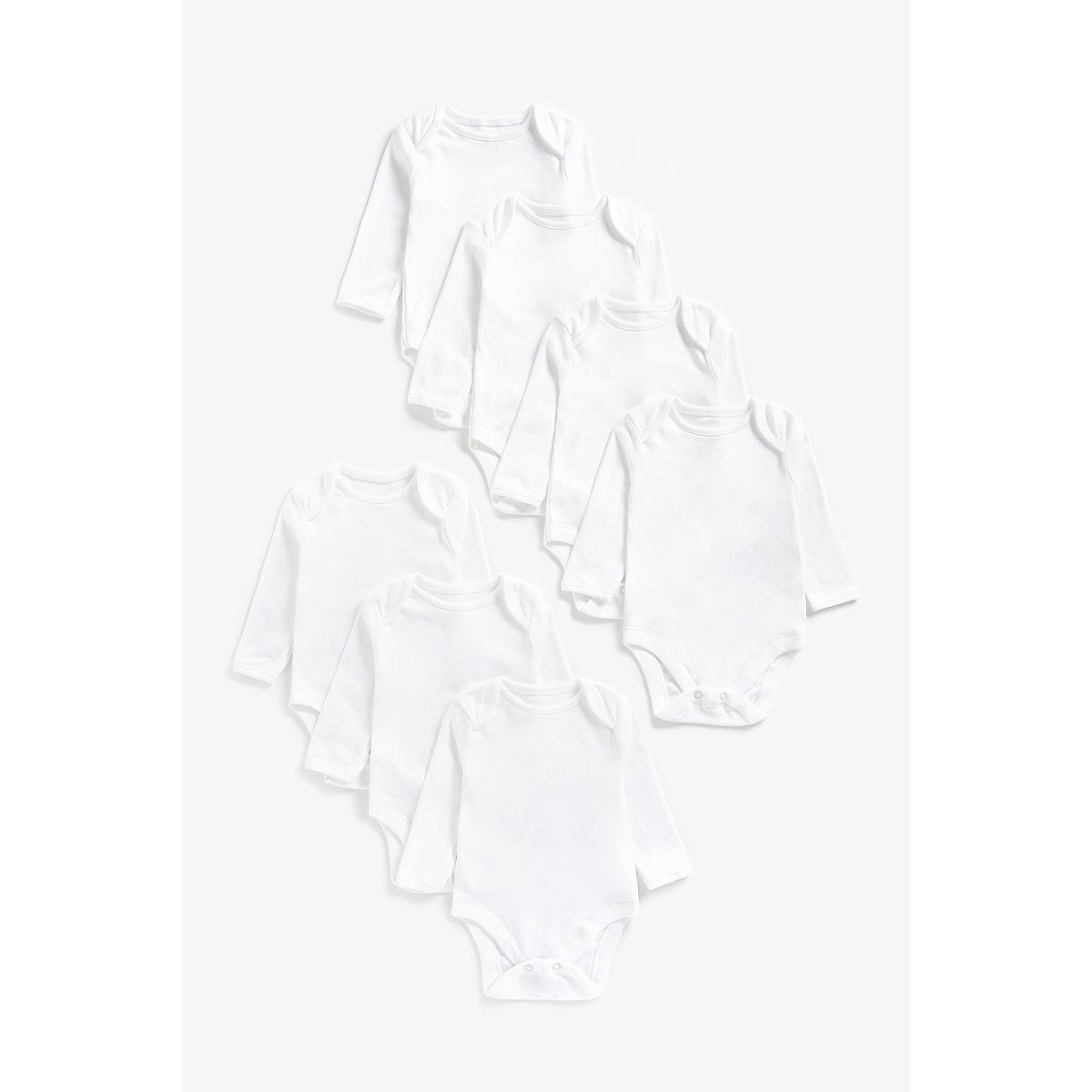 White Long-Sleeved Bodysuits - 7 Pack GOODS Boots