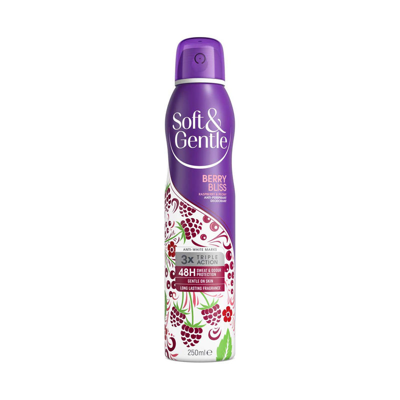 Soft & Gentle Berry Bliss anti-perspirant spray 250ml (British brand)