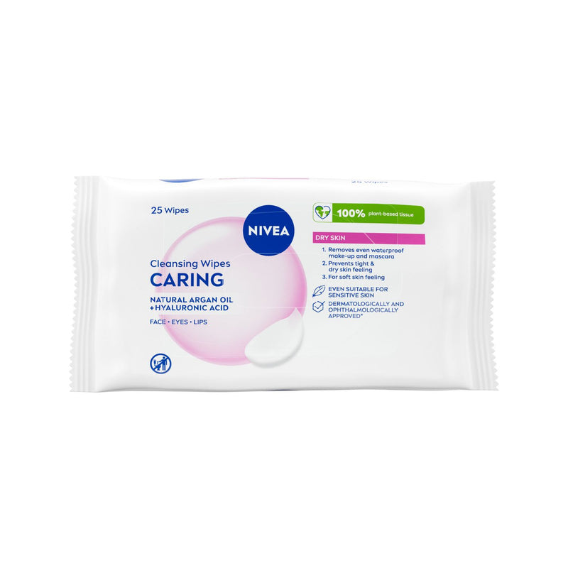 NIVEA Cleansing Wipes for Dry Skin 25pcs, imported from the UK