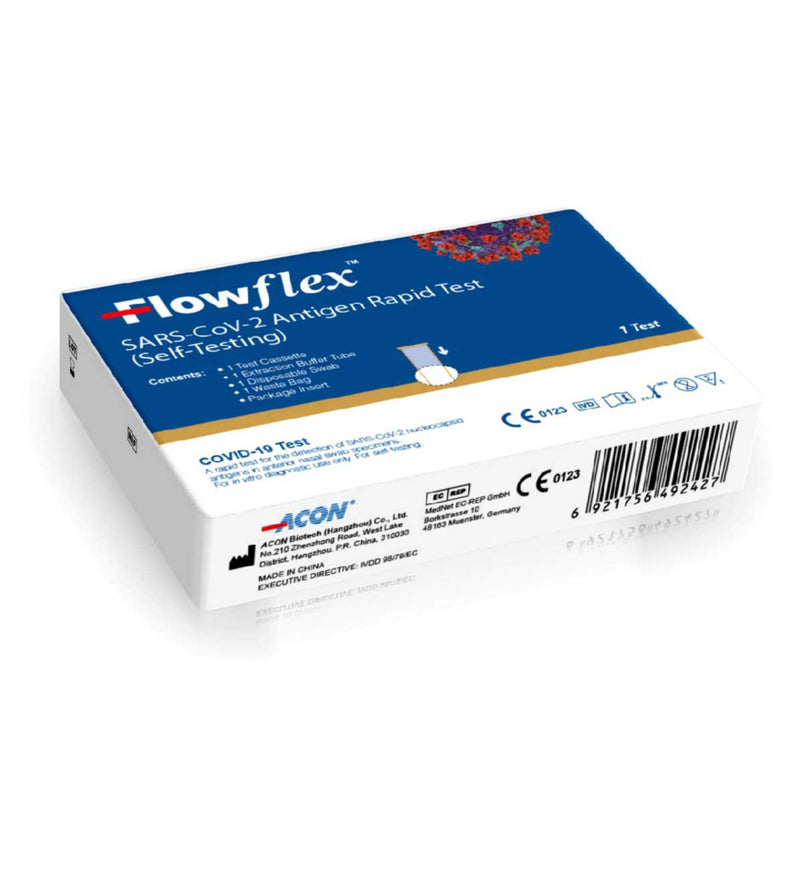 Flowflex rapid antigen test self-testing kit 1 test, imported from the UK