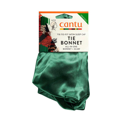 Cantu Satin Sleep Tie Bonnet Green Hair Bonnet