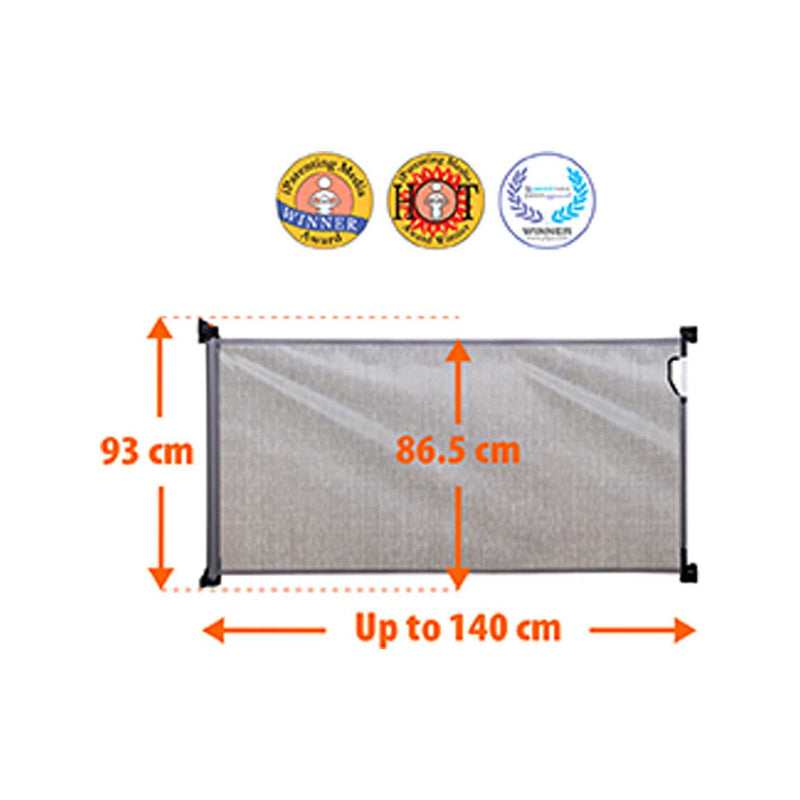 DreamBaby retractable mesh safety gate grey fits 0-140cm - British product