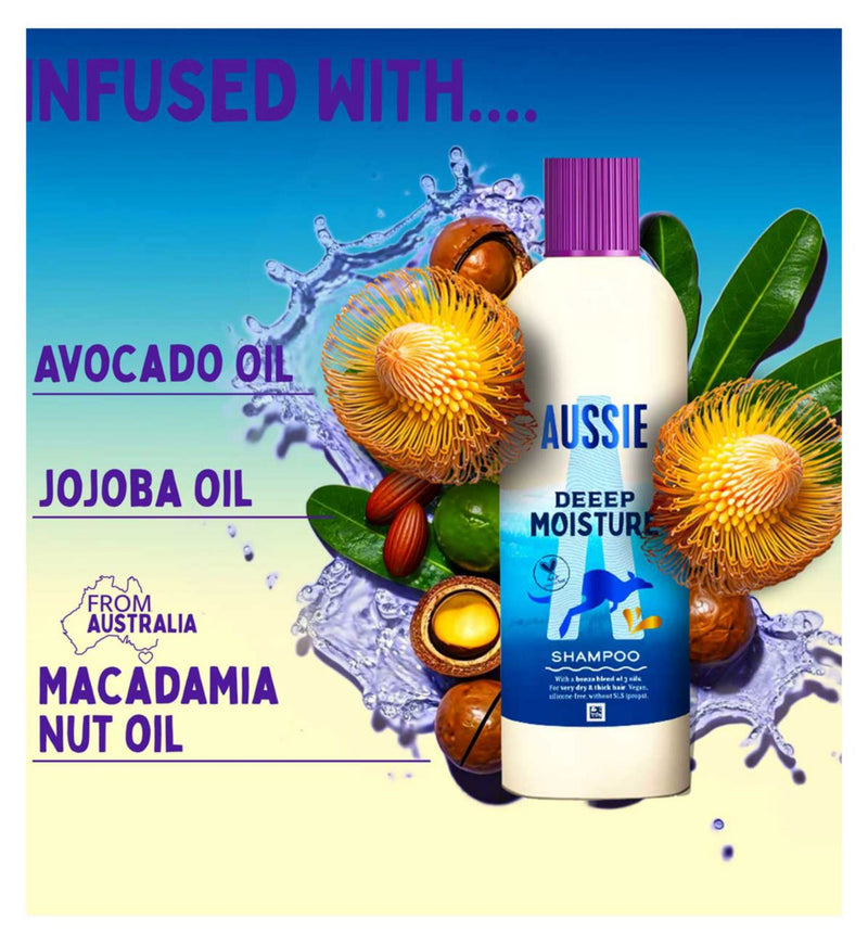 Aussie Deeep Moisture Vegan Shampoo 300ml - British product