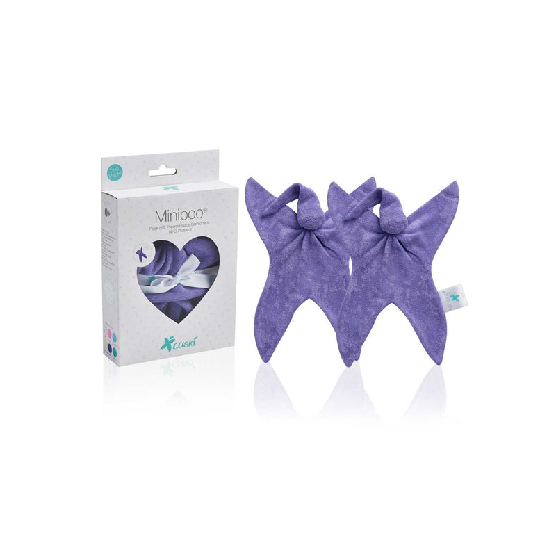 Cuski Miniboos purple comforters for premature babies, imported from the UK