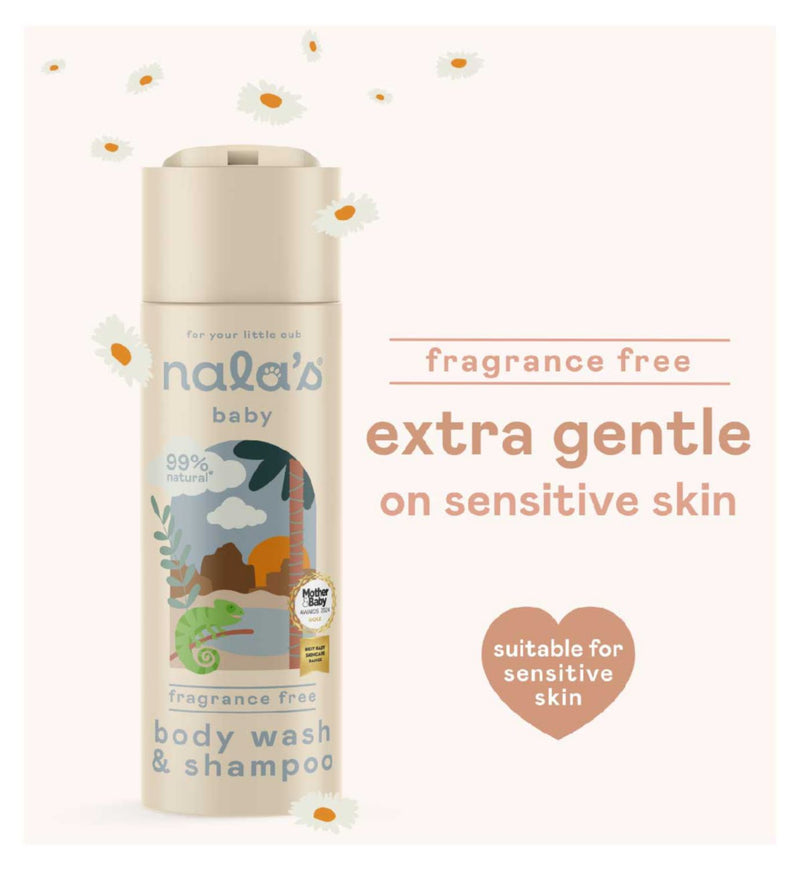 Nala's Baby Fragrance Free Body Wash & Shampoo 200ml imported from UK