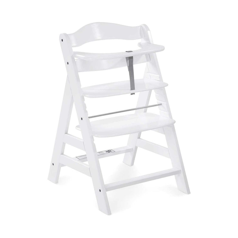 Hauck Alpha+ Wooden Highchair White, adjustable beech wood, UK version