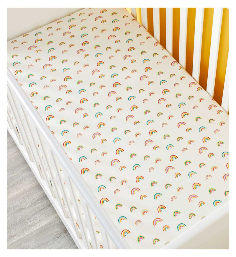 Ickle Bubba fitted cotbed sheets Rainbow Dreams 2 pack - British product