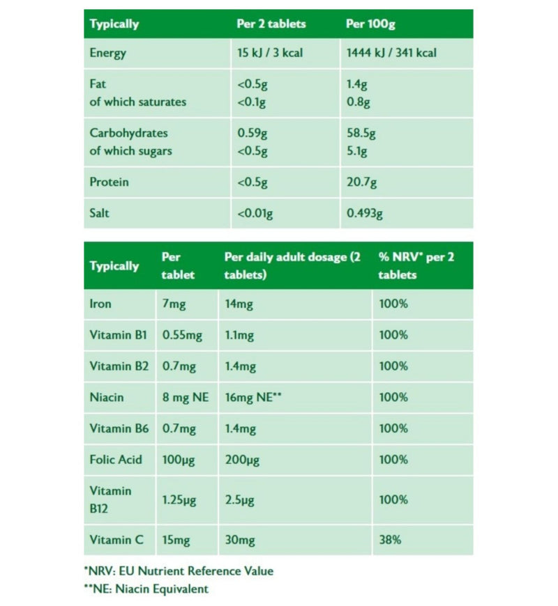 Floradix iron tablets 84s (British brand)