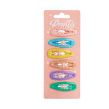 Boots Kids hair clips pastel epoxy design 6 pack - British product