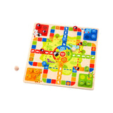 Tooky Toy wooden 2-in-1 Chess and Snakes and Ladders game, UK version