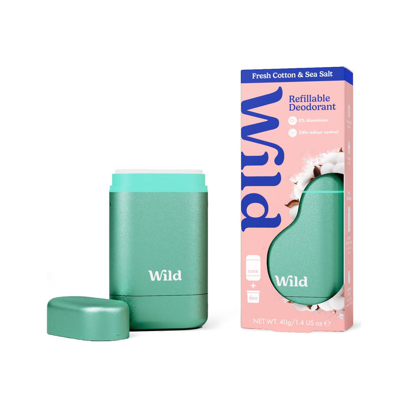 Wild deodorant starter pack Aqua Case Fresh Cotton Sea Salt (British brand)