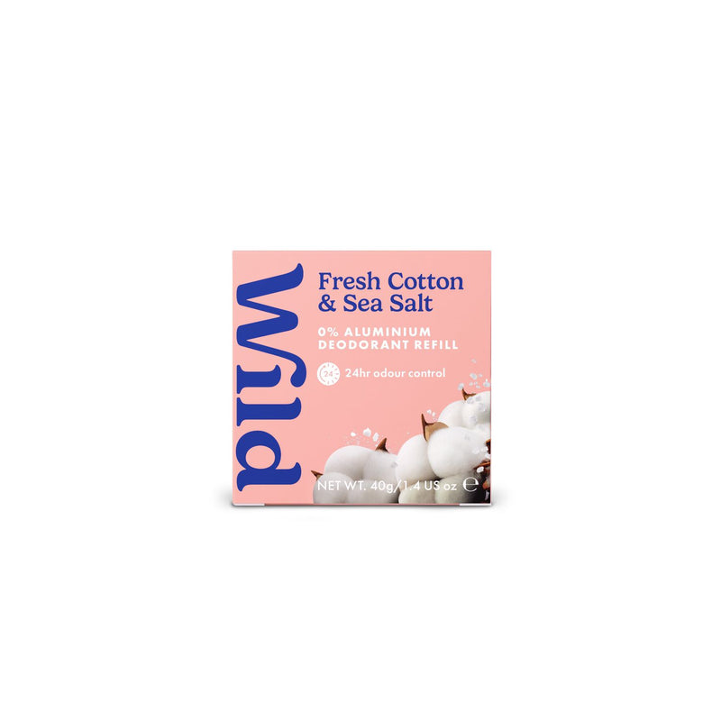 Wild deodorant refill Fresh Cotton and Sea Salt 40g (British brand)